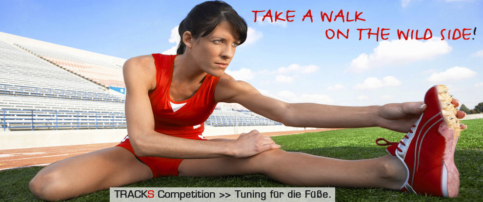 Tracks Competition – Comforteinlage >> Verbesserte Übertragung der Abdruckbewegung, starker Seitenhalt, Entlastung des Fersenbeins, Dämpfung harter Stöße, extrem dünnes und robustes Material.
